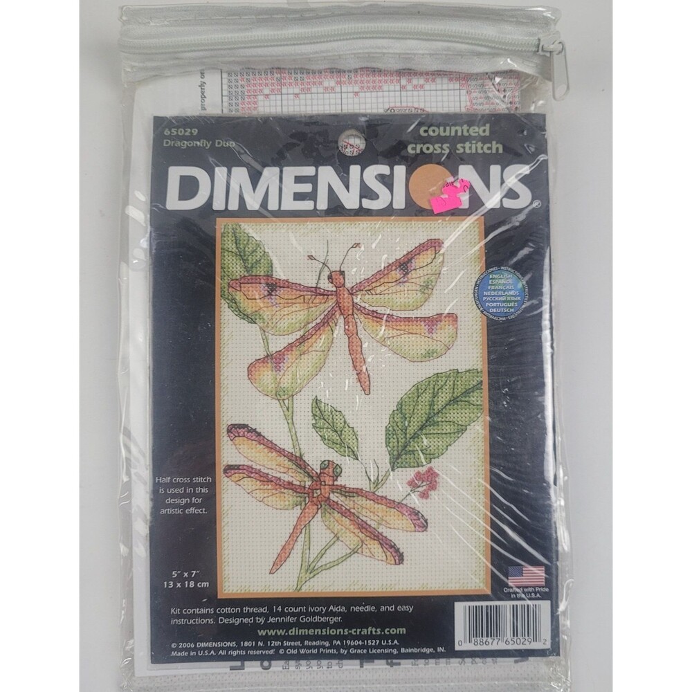 Dimensions Dragonfly Dance Stamped Cross Stitch Kit #6930 New Sealed